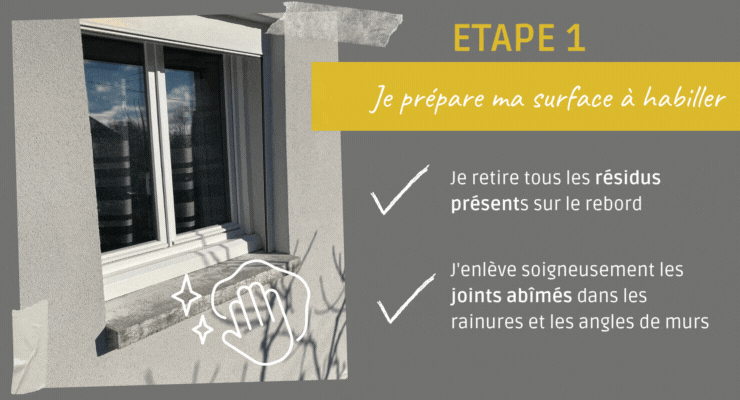 Etape 1 - Préparation appui de fenêtre alu